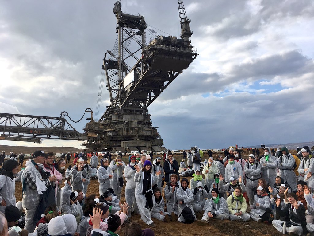 Protesters with Ende Gelände shut down Germany's largest lignite mine on Nov. 5, 2017.